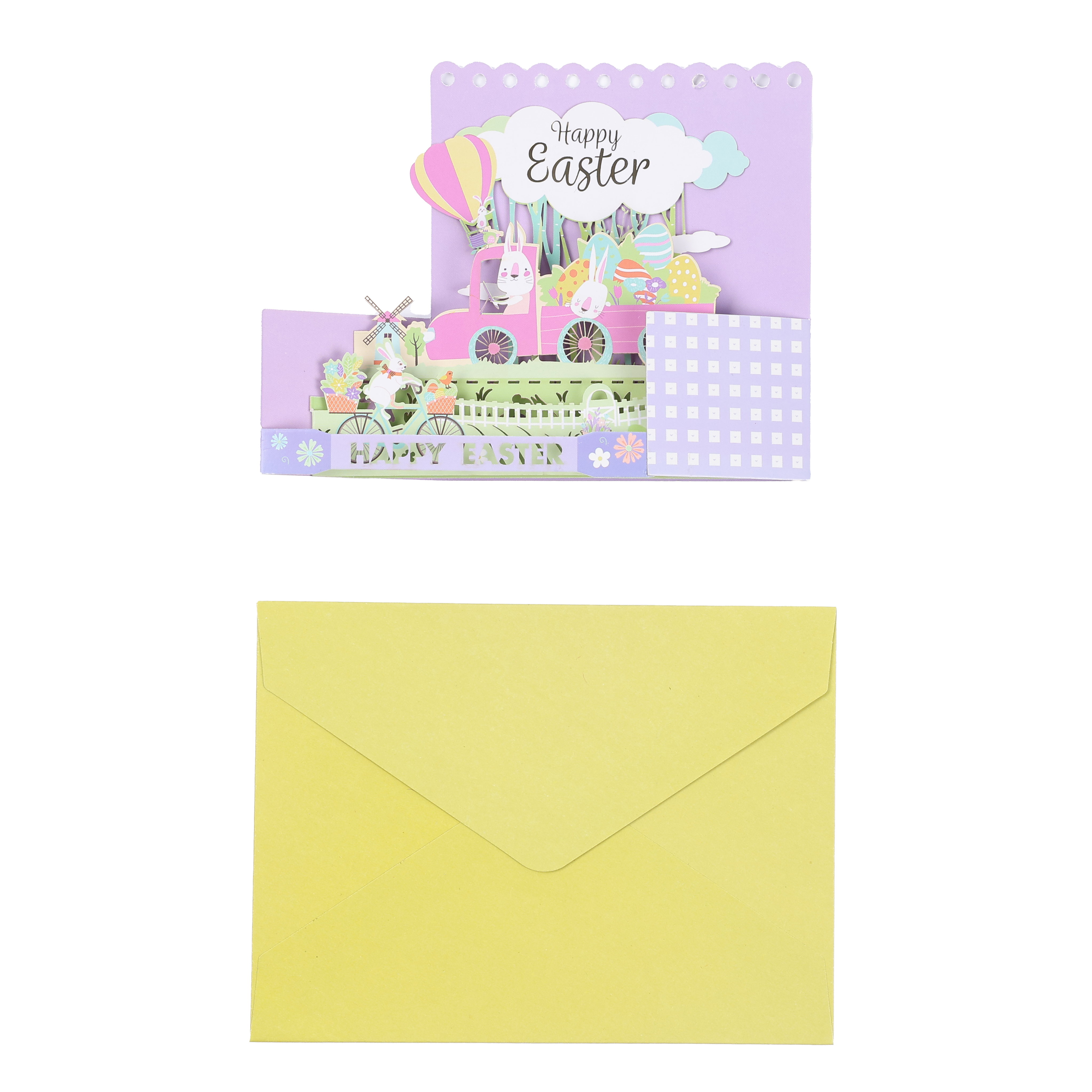 Easter Bunny Drive 3D Greeting Card EASD0001